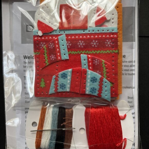 Set of 3 Christmas Hugs Felt Embroidery Ornament Kits - Fox, Bear, Penguin - Picture 3 of 3